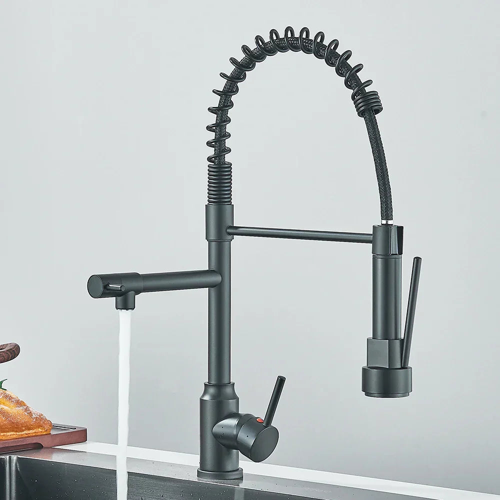 Faucet with Double Spout – High-Quality Faucet for Flexible Washing, Swivable, Ideal for Modern Kitchens, Easy to Clean and Simple Installation | Stornfield