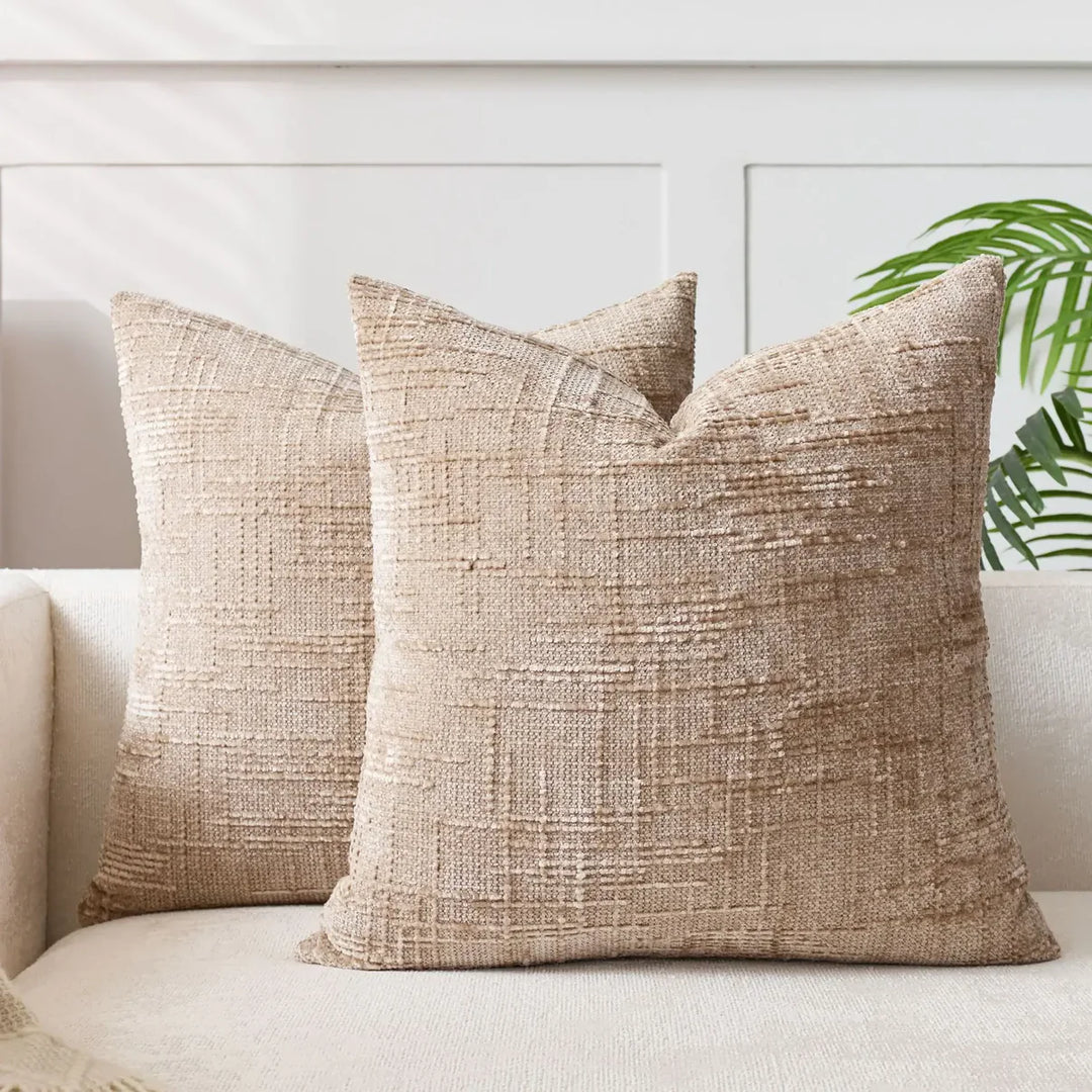 Chenille Sofa cushion cover – Soft solid design | Elegant decoration for living & bedrooms | Stornfield