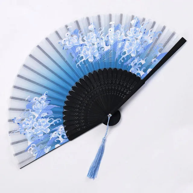Traditional Japanese Style Floral Hand Fan | Stornfield