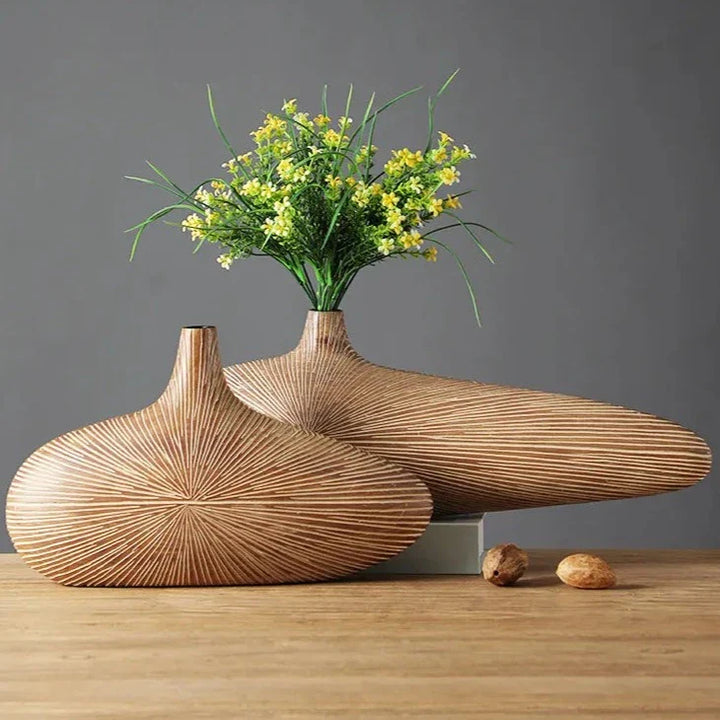 Stornfield | ClayAura Sahara Sculptured Vase | Handmade | Modern Decor for Home | Elegant Design