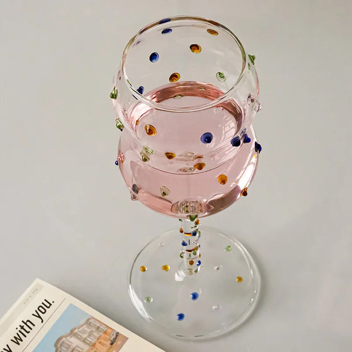 Stornfield | Verre à vin à pois colorés