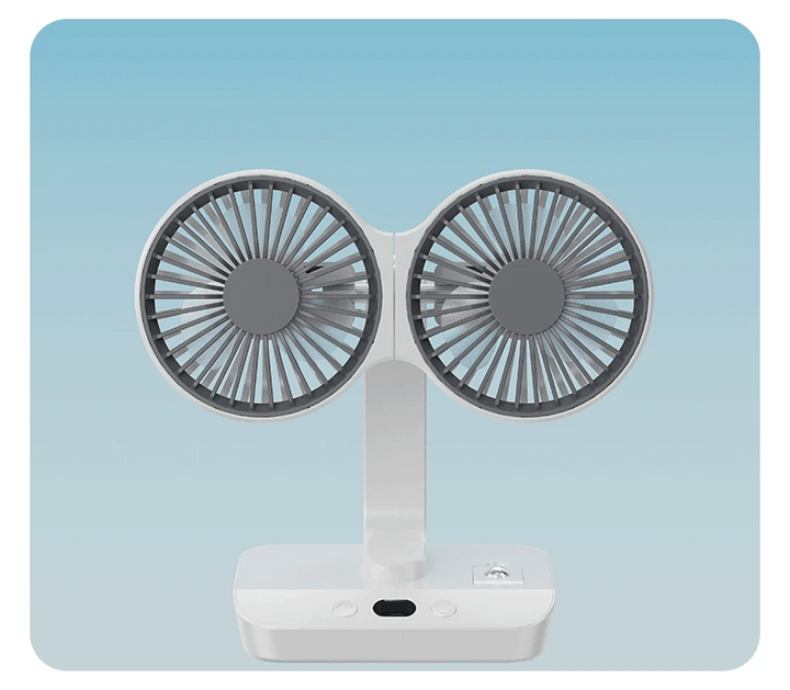 Rechargeable fan with double head | Stornfield