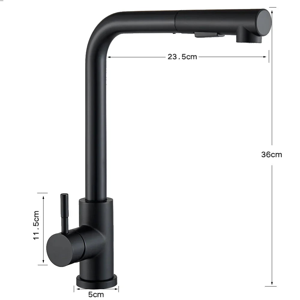 FlexiJet Black extendable kitchen faucet Stornfield