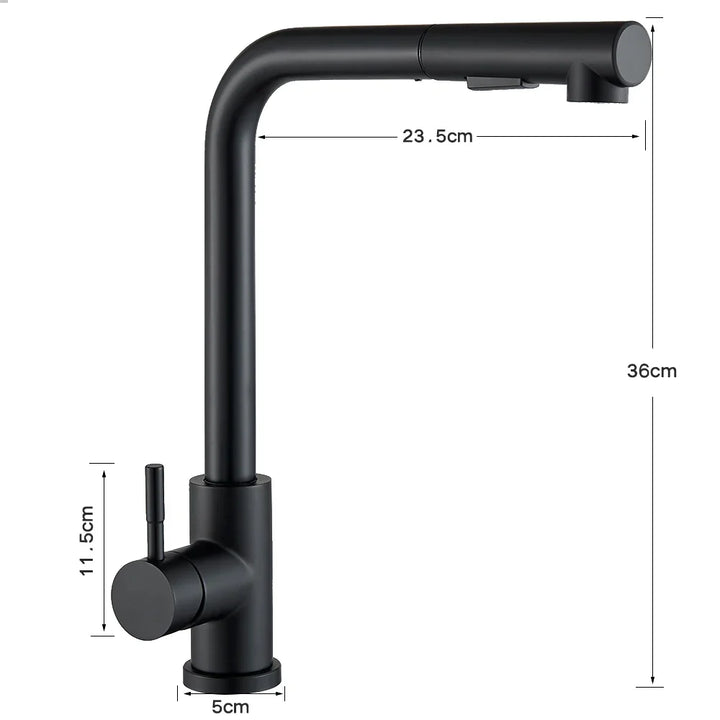 FlexiJet Black extendable kitchen faucet Stornfield