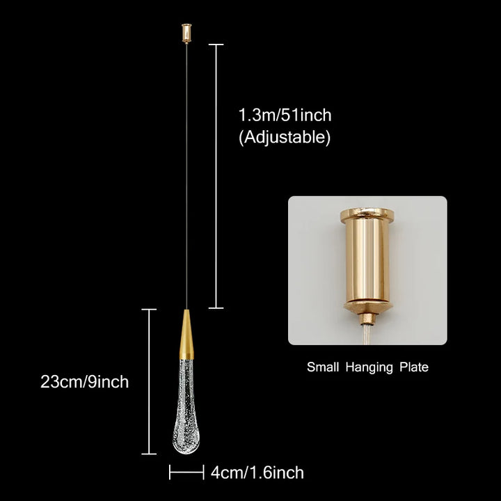 Stornfield | Crystal LED Pendant Light: Perfect for Bedrooms, Dining Rooms, Bars - Waterdrop Chandelier, Staircase Lamp for Interior Decoration