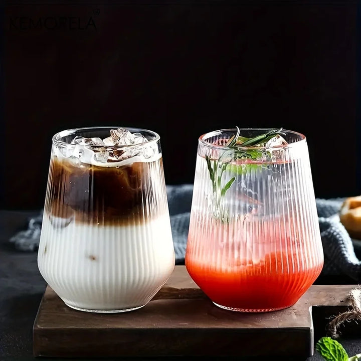 Lot de 4 verres nervurés arrondis Stornfield