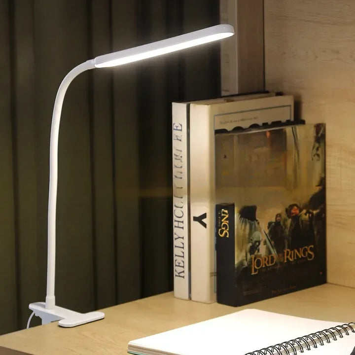 Stornfield | LED Clamp Light LumaFlex | 3 Light Colors & 10 Brightness Levels | USB Operation | Flexible Gooseneck | Eye-Friendly & Dimmable
