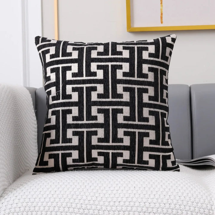 Striped cushion cover in country house style – Decorative sofa cover for living room and couch | Stornfield