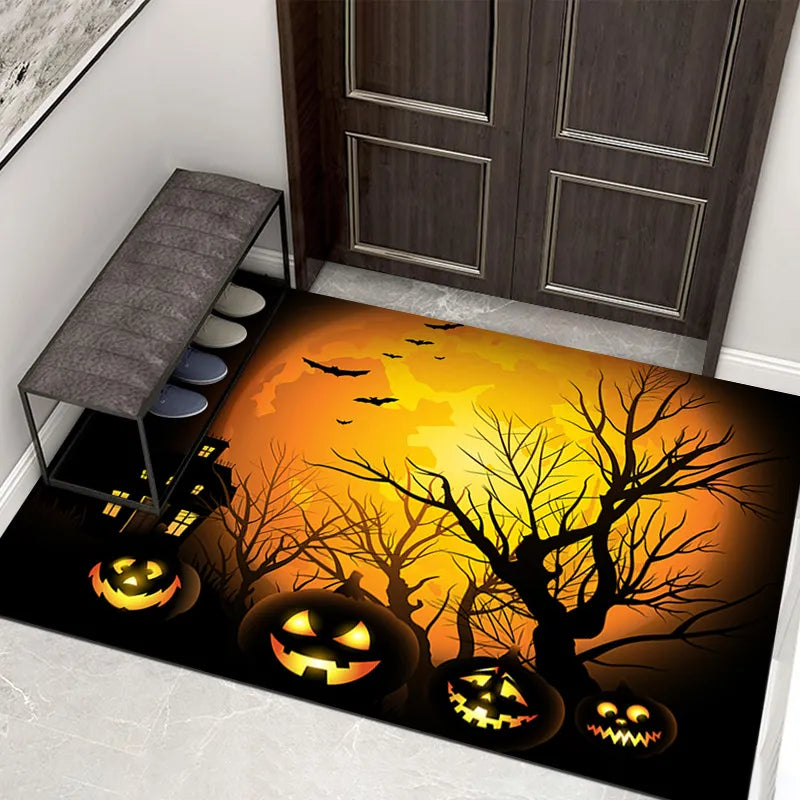 Creepy Halloween Doormat – Non-Slip Door Mat with Pumpkin and Ghost Design for the Entrance Area | Stornfield