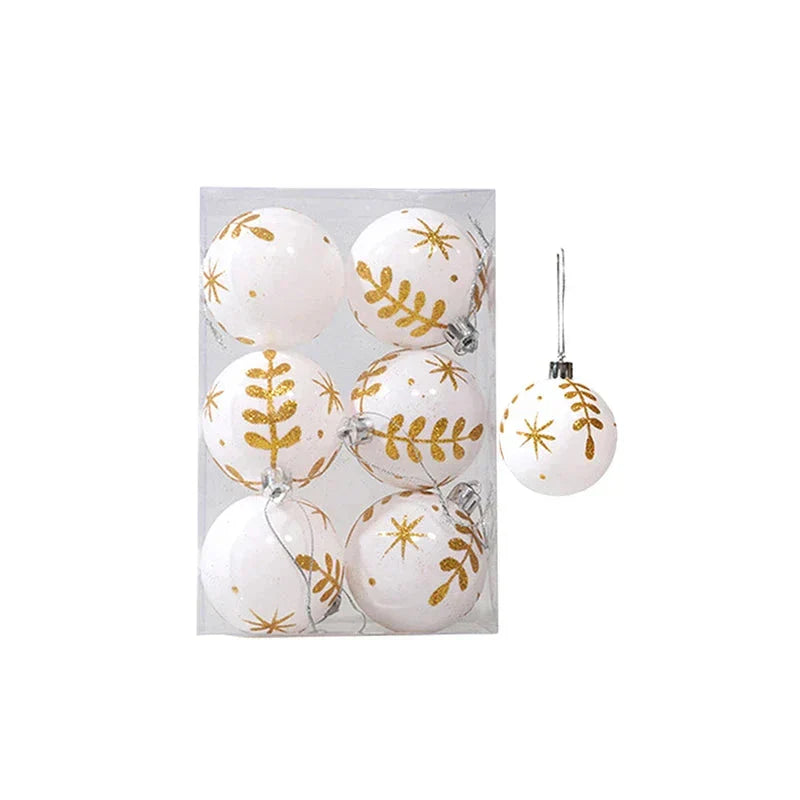 Elegant Snowflake Christmas Baubles Set – High-quality Christmas ornaments in red, white and gold, perfect for festive tree decoration at Christmas | Stornfield