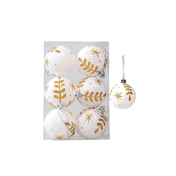 Elegant Snowflake Christmas Baubles Set – High-quality Christmas ornaments in red, white and gold, perfect for festive tree decoration at Christmas | Stornfield
