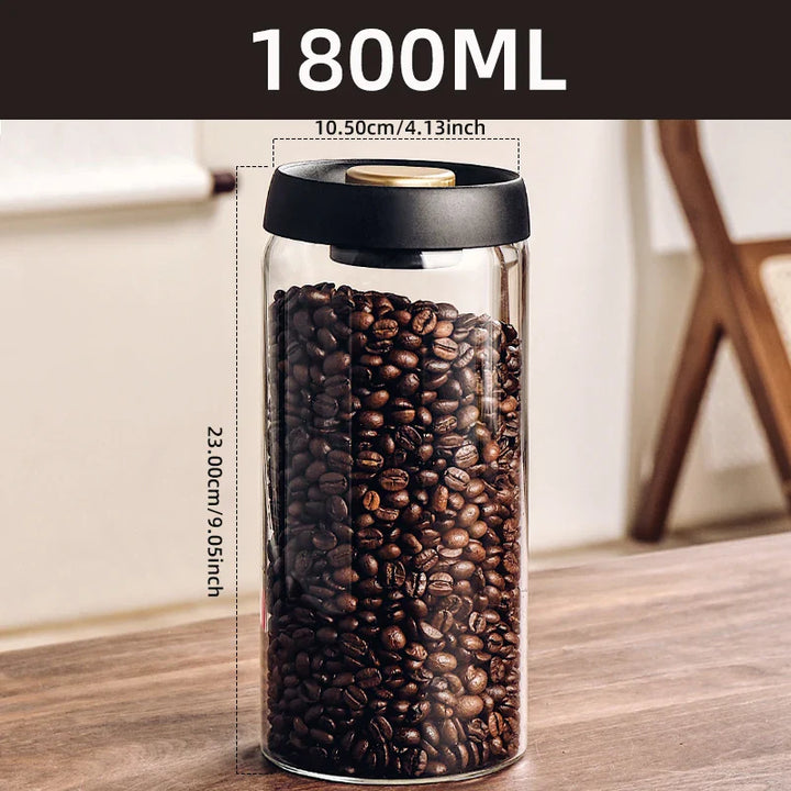 Vacuum storage jar made of borosilicate glass | Stornfield