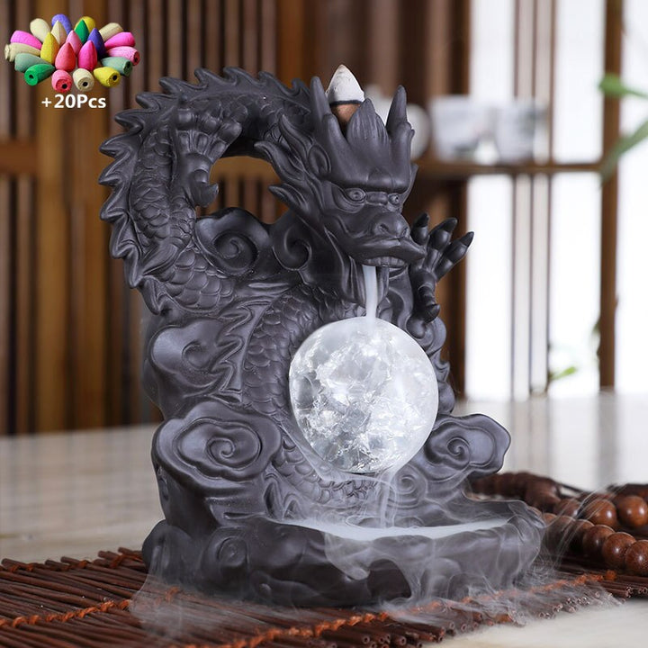 Mystic Dragon Lucky Clay Waterfall Burner | Stornfield