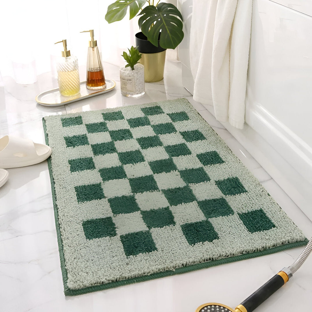 Stornfield | Checked Plush Bath Mat
