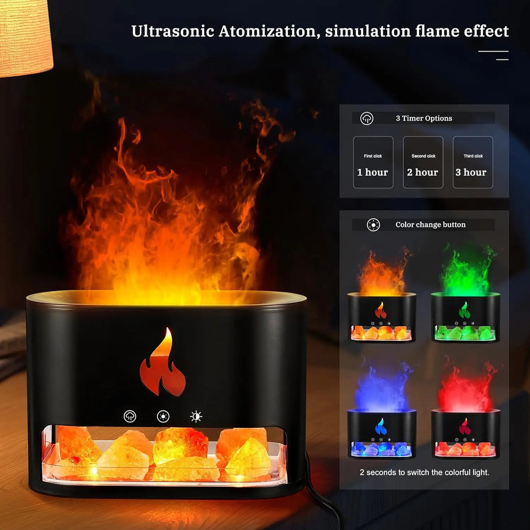 Vaporizer with crystal salt stone fire