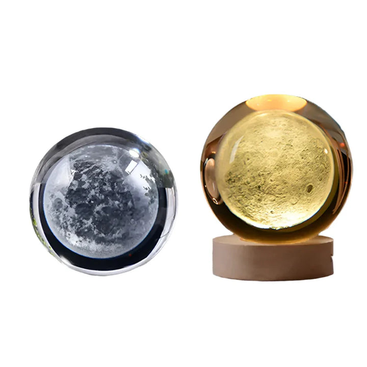 3D Crystal Night Light LED - Starry Sky Projector with Wooden Base, Romantic Lighting for Bedroom & Gifts | Stornfield