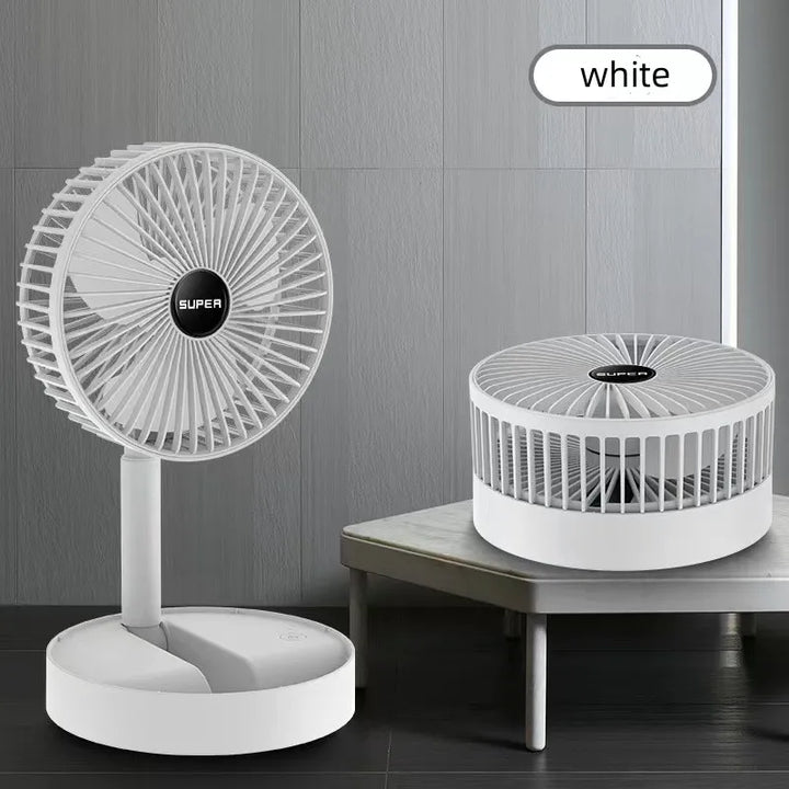 Portable 6-Inch Stand Fan | Folding Telescopic Floor/USB | Rechargeable Battery | 3 Speeds, Super Quiet, Adjustable Height | Stornfield