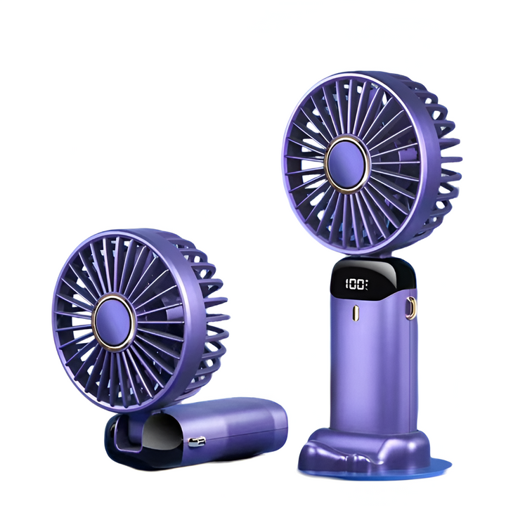 Rechargeable Handheld Mini Fan | 5-Speed, 90-Degree Adjustable & Quiet for Office, Home & Outdoor Use | Stornfield