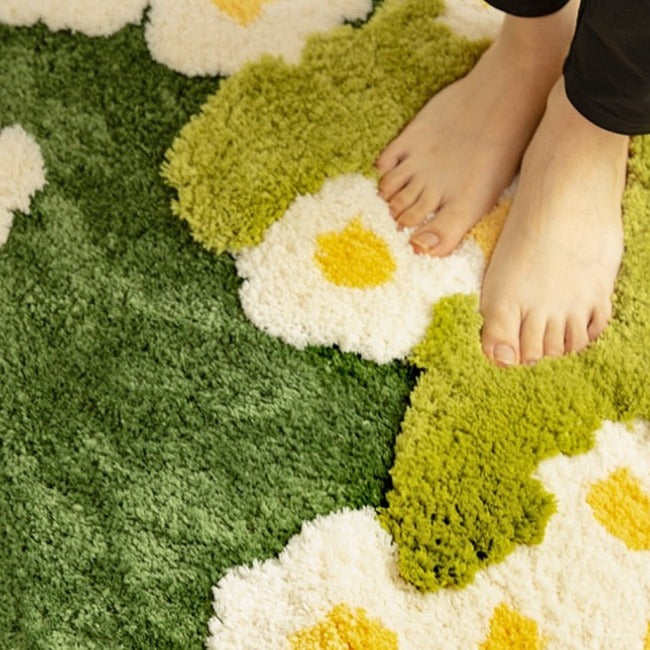 Green garden rug | Stornfield