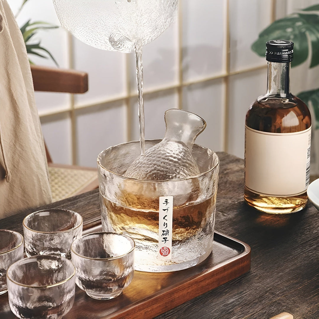 Japanese Glass Set – Elegant Sake & Whisky Set | Perfect for Bar & Home | Stornfield