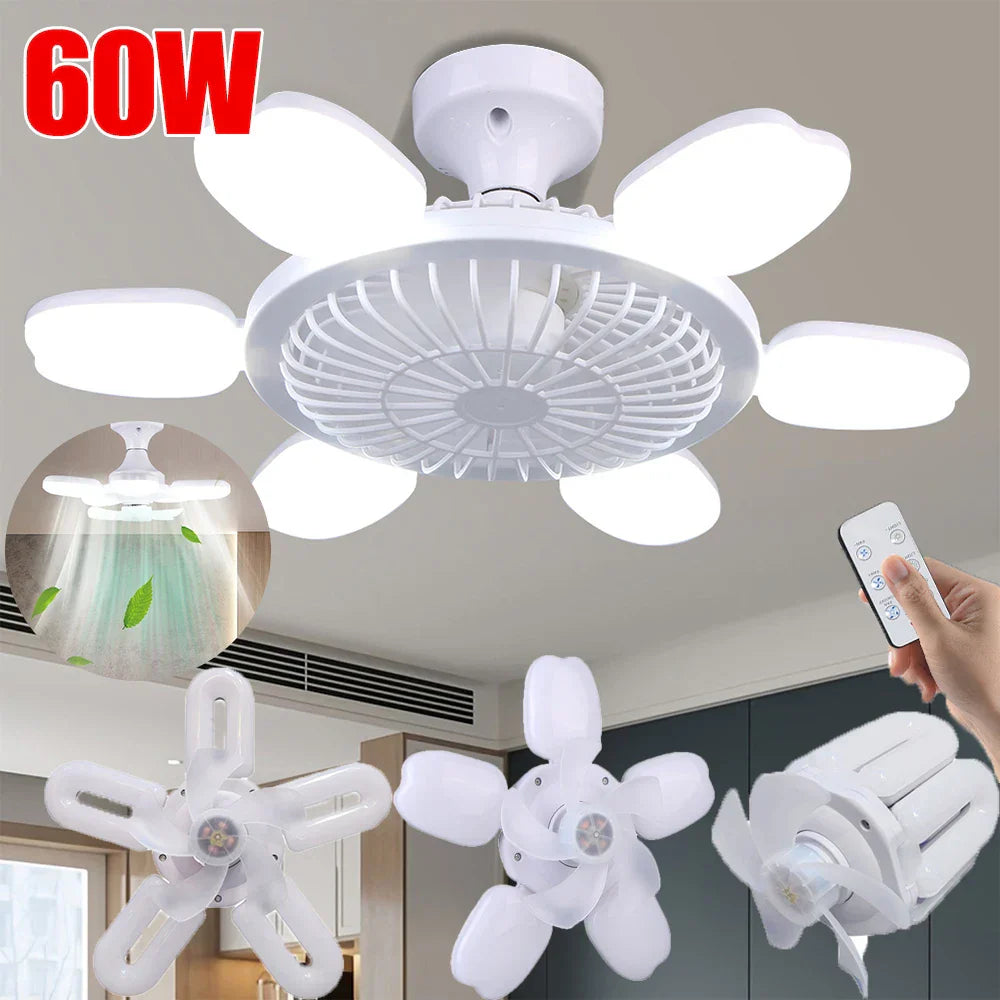 Silent Adjustable Remote Control Ceiling Foldable Fan Lamp | Stornfield
