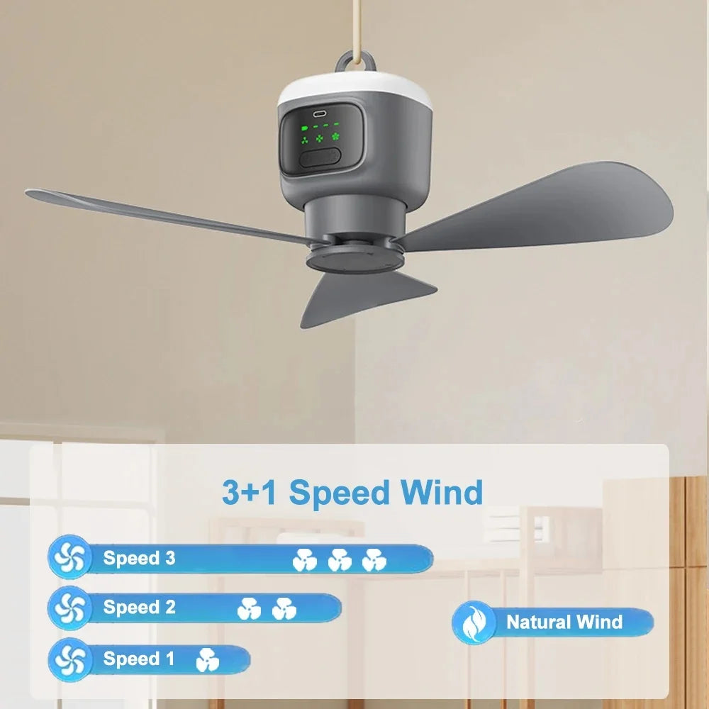 12000mAh Portable Ceiling & Camping Fan – Outdoor Tent Air Circulator and Cooling Ventilator | Stornfield