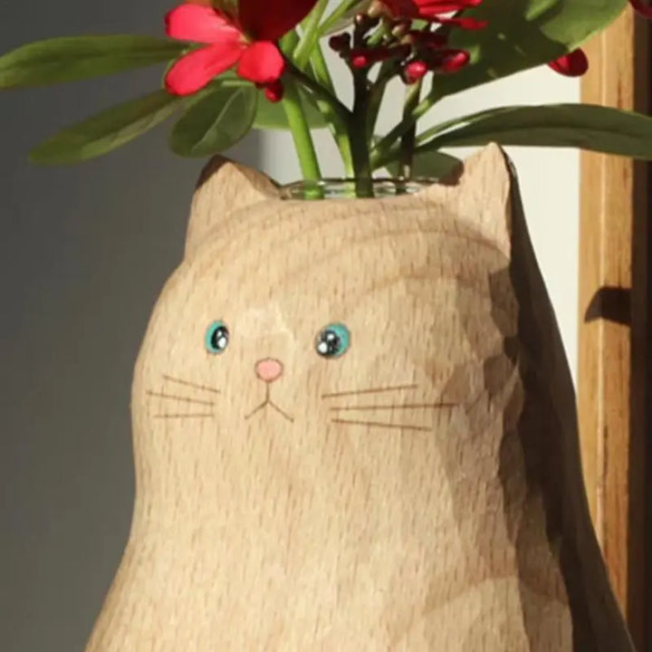 Vase fleur chat mignon