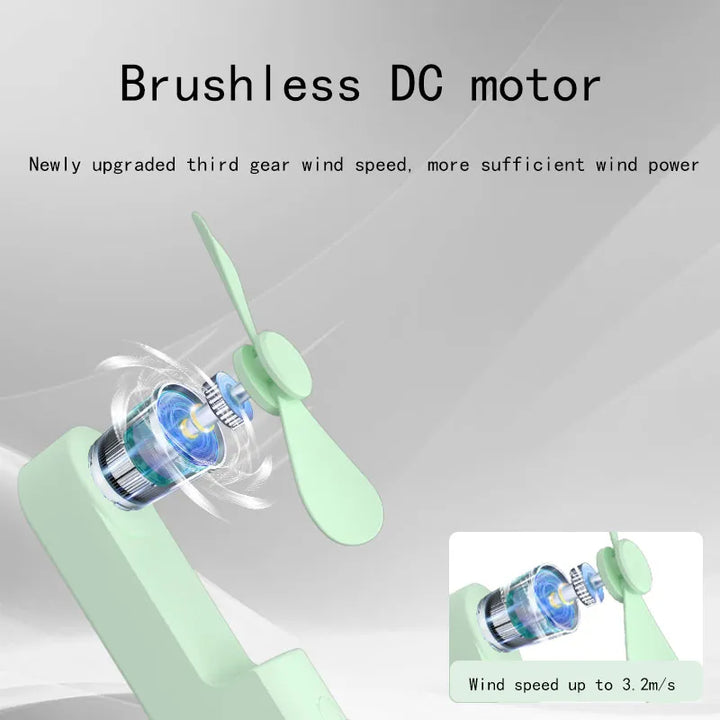 New Handheld Portable Mini Fan - Creative, Three-Speed Adjustable, Solid Color, USB Rechargeable Small Fan | Stornfield