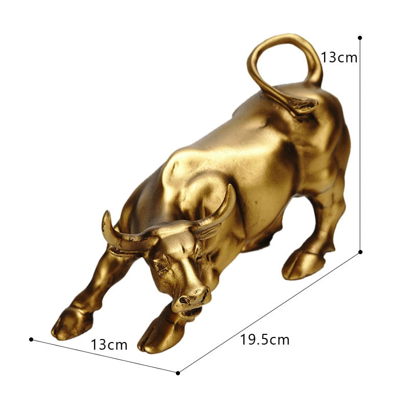Stornfield | Graffiti-Painted Resin Bull Figurines Home Decor Living Room Bedroom Office Desk Feng Shui Ornaments Collection Statues