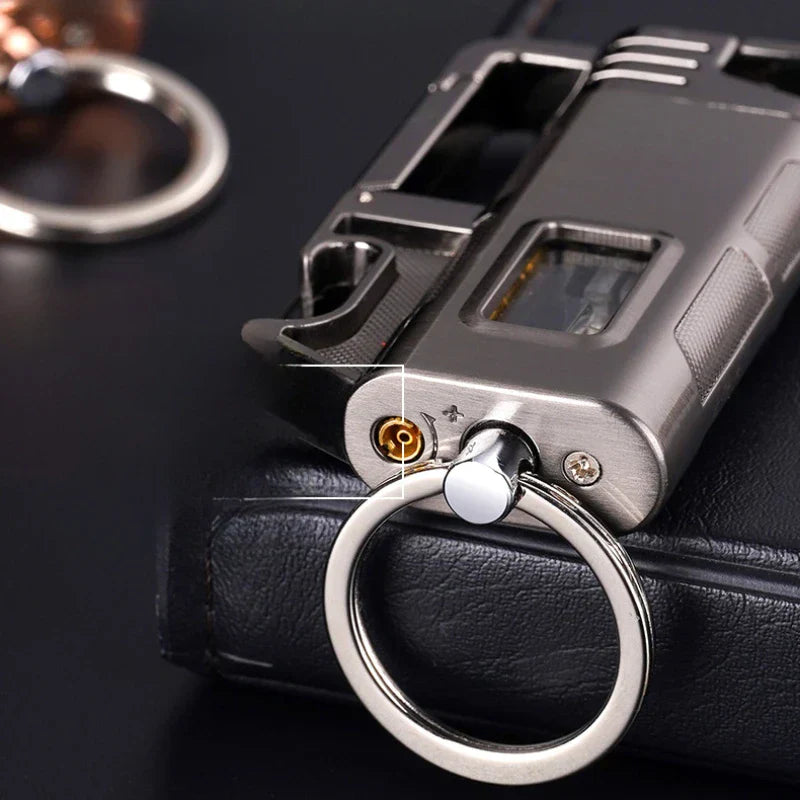 Modern Windproof Metal  Bottle Opener Keychain Lighter | Stornfield