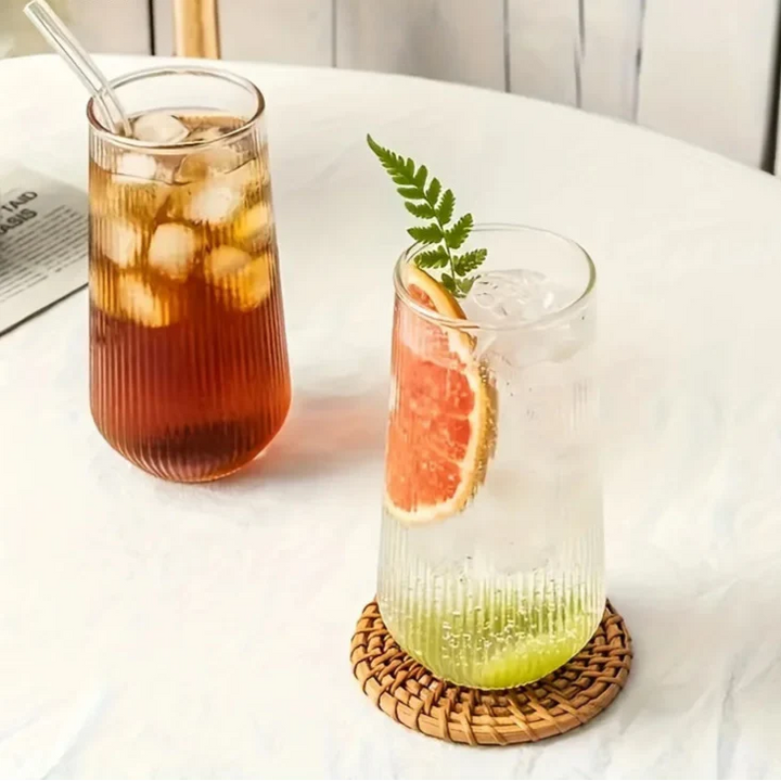 Lot de 4 verres nervurés arrondis Stornfield