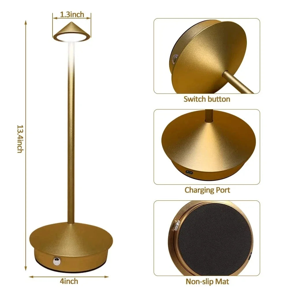 Stornfield | Rechargeable Table Lamp Creative Decorative Table Lamp for Dining Room Touch LED Hotel Bar Coffee Pina Pro Floor Lamp