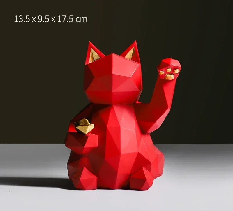 Stornfield | Nordic Minimalism Geometry Lucky Cat Statues