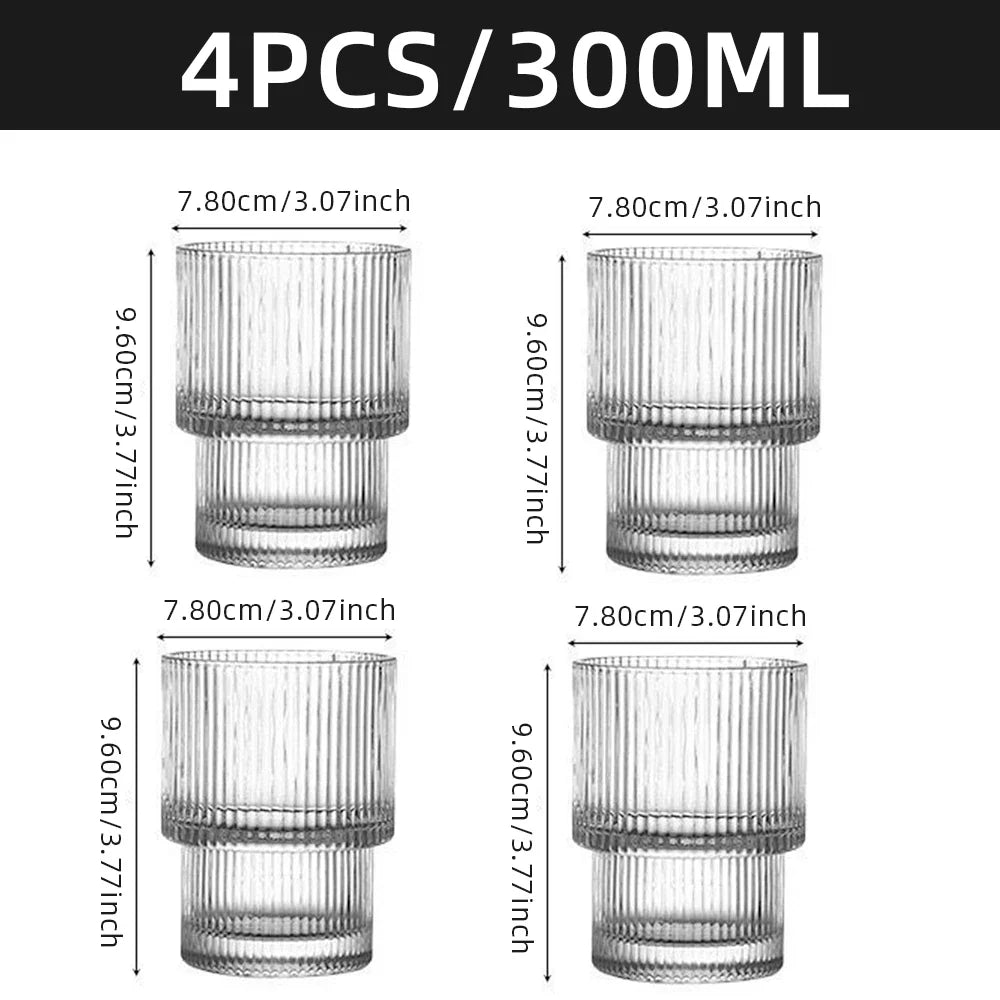 Ribbed Glasses 4-Piece Set Stornfield