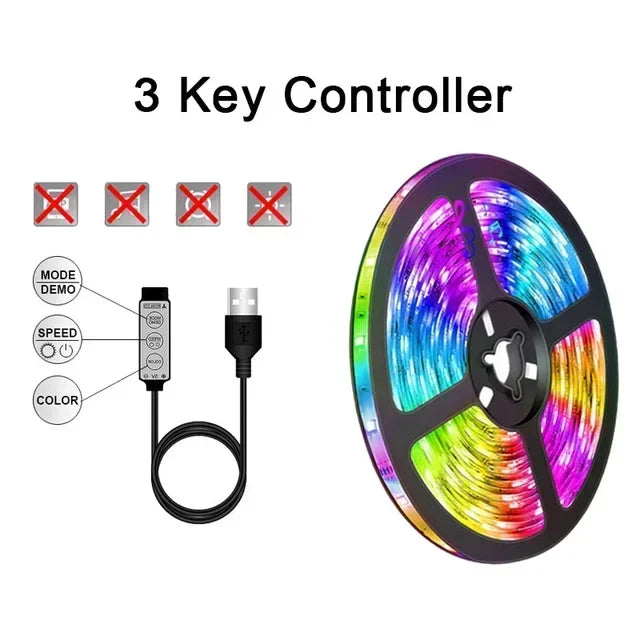 Stornfield | RGB 5050 LED Strip with Remote and App Control - USB Powered