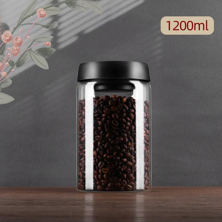 Stornfield | GIANXI Vacuum Sealed Pitcher, Coffee Beans, Glass, Airtight Container, Food, Cereals, Sweets, Storage Container, Kitchen Accessories