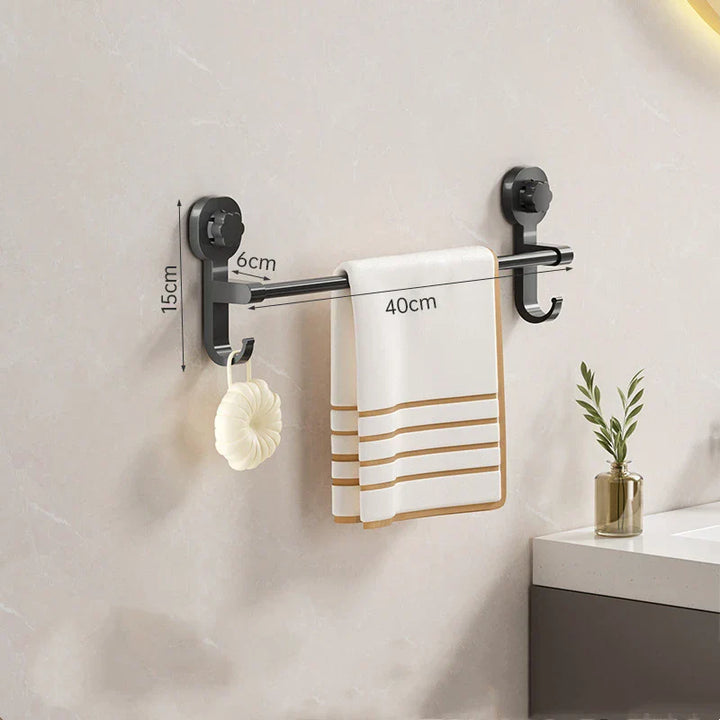 MagnaGrip Power Suction Cup Towel Holder – Black self-adhesive towel holder without drilling Stornfield