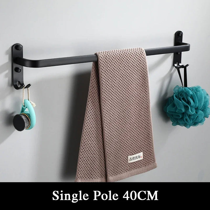 Fester Towel Holder - Black Aluminum | Screw Mount Stornfield