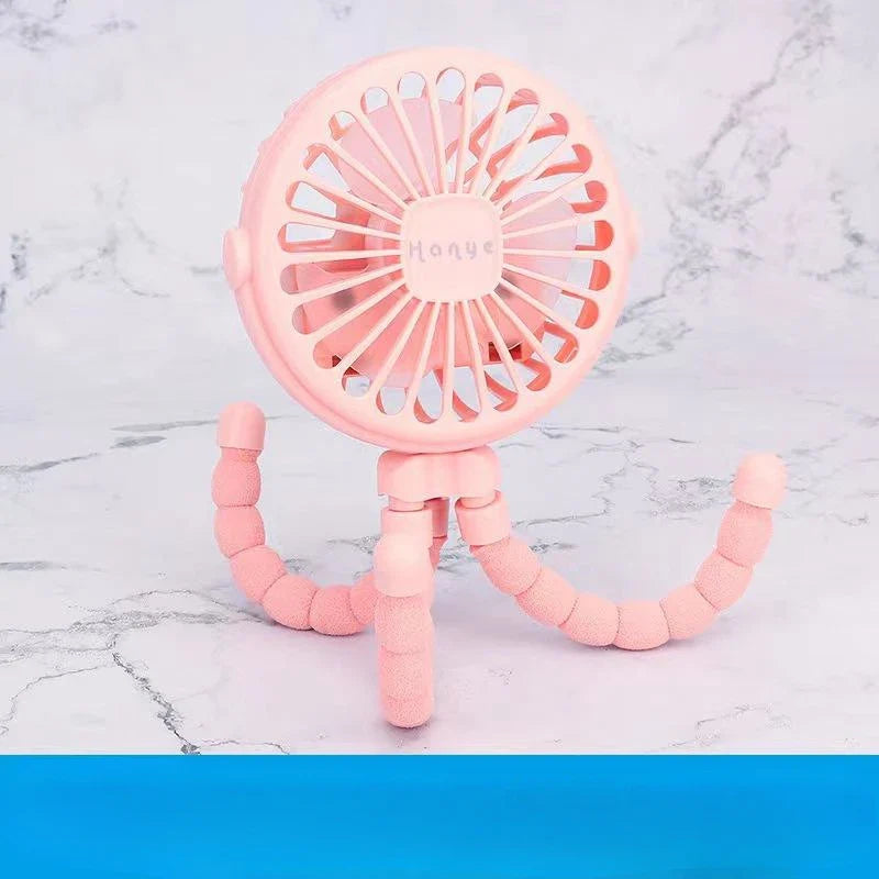 Rechargeable Baby Stroller Fan: Handheld USB Bladeless Mini Ventilator - Silent Cooling for Outdoor Use, Neck and Table Fan | Stornfield