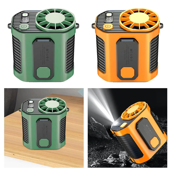 20000mAh Portable Waist Fan - Strong Wind Hanging Neck Fan with Power Bank and LED Lighting for Outdoor Sports and Work | Stornfield
