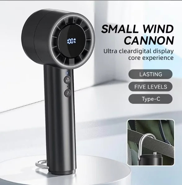 Silent High-Speed USB Handheld Fan – Portable Small Fan with LED Display, High Wind Power, and Cooling Air Conditioner Function | Stornfield
