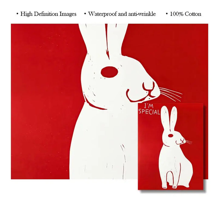 Stornfield | David Shrigley Rabbit Cat Wine Biscuit Train Wall Art Abstract Prints Canvas Painting Nordic Poster Pictures Living Room Decor