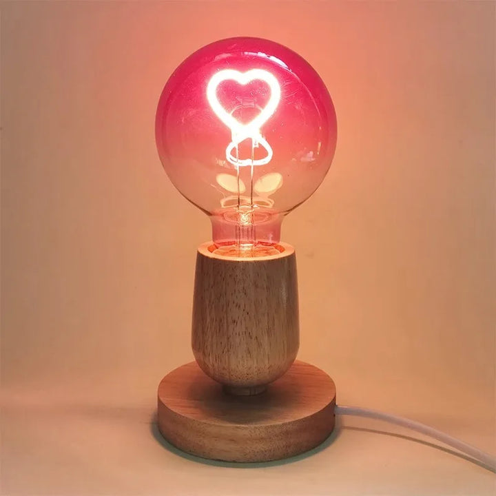 Pink LED light bulb with heart pattern – gradient | Stornfield