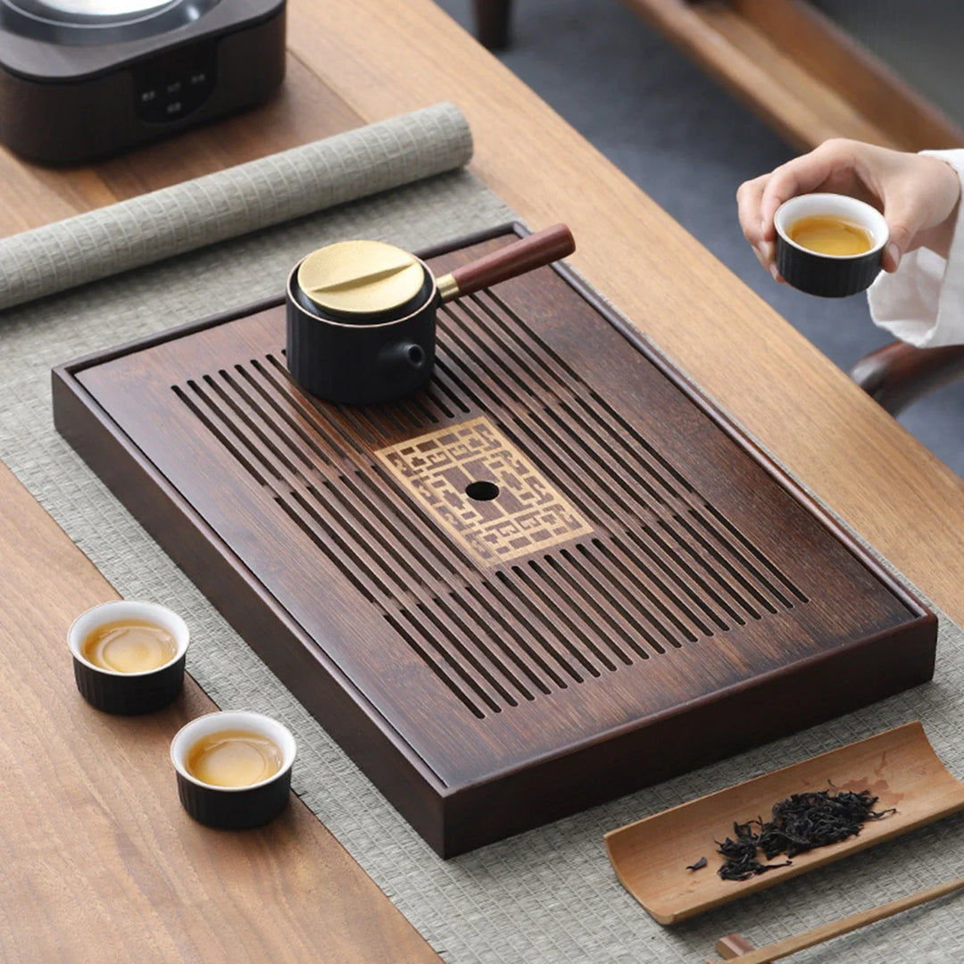 Stornfield | Chinese Tea Tray with Water Storage Box Durable Simple Drainage Type Tea Serving Tray for Teahouse Home Office