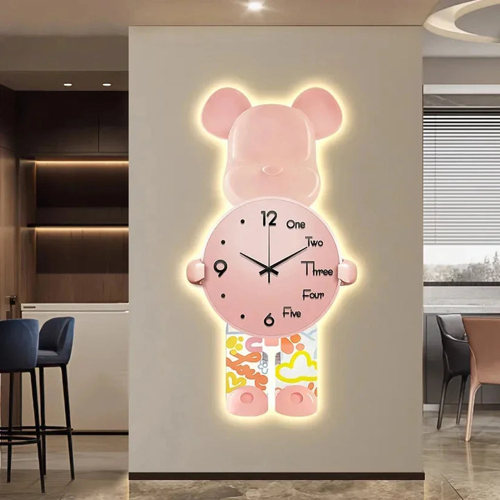 Glowing Star Bear LED Wall Clock | Stonrfield