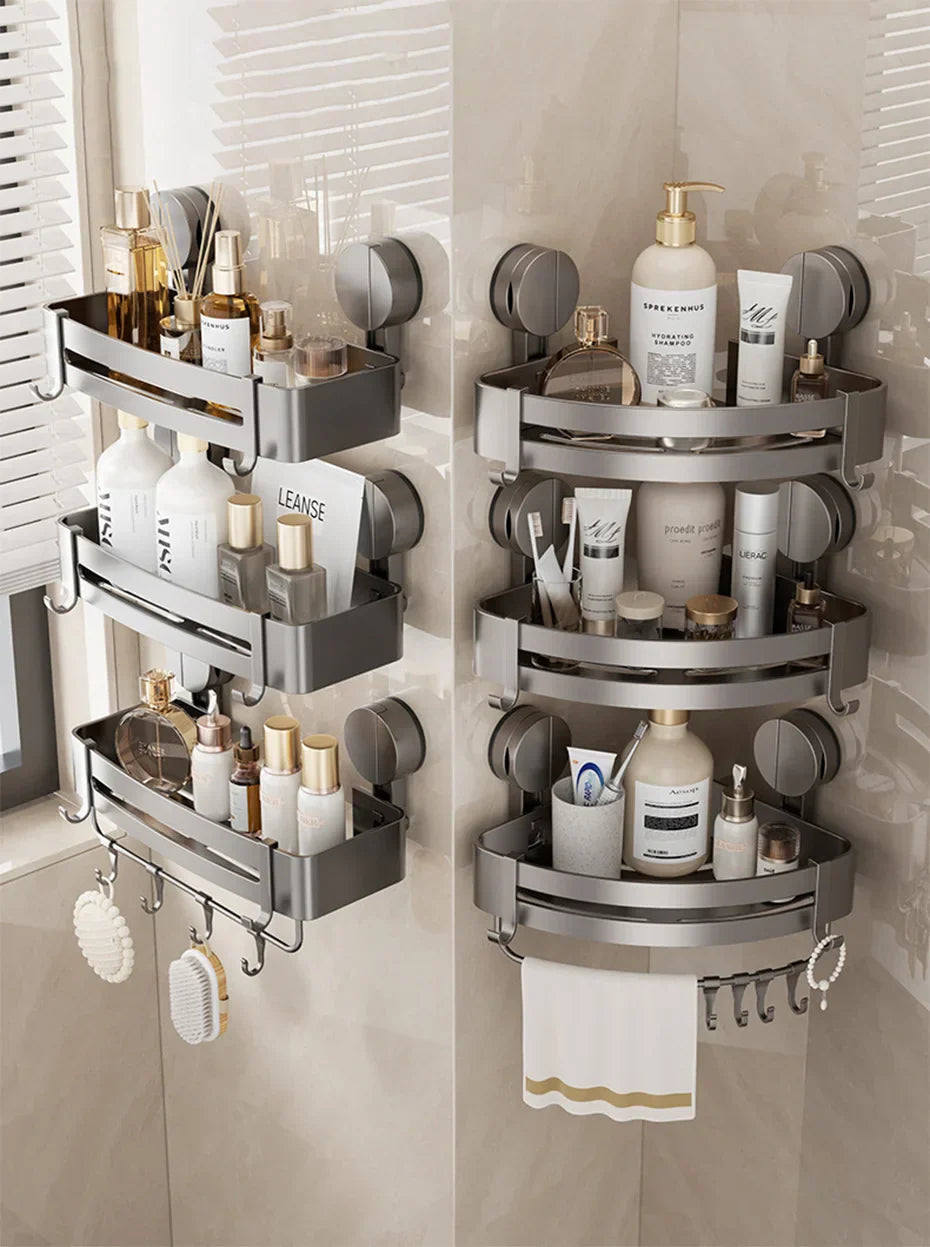 AquaGrip – Luxury Suction Cup Bath Shelf, No Drilling Required Stornfield