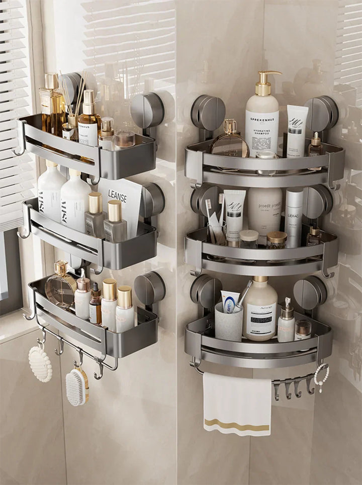 AquaGrip – Luxury Suction Cup Bath Shelf, No Drilling Required Stornfield