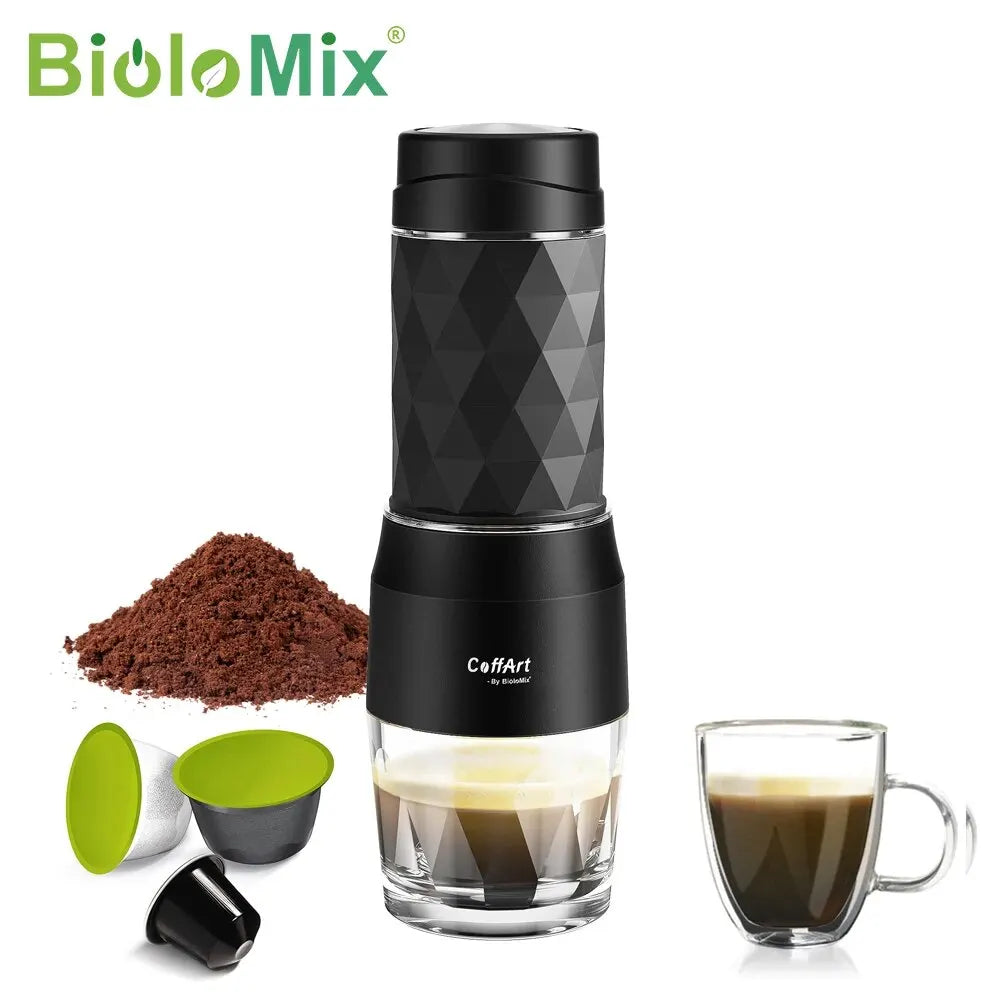 Stornfield | Portable Coffee Machine Espresso Maker Hand Press Capsules Ground Coffee Portable Infuser for Travel and Picnic, BioloMix