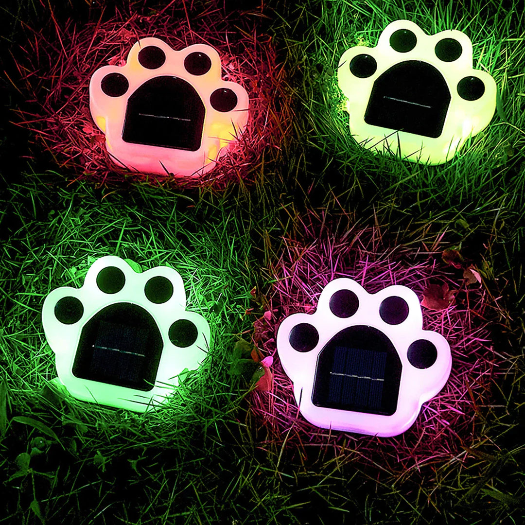Solar LED Paw Lights for Garden and Path - Cute Solar Decorative Lights for Path Lighting, Ideal for Pet Lovers and Outdoor Decor | Stornfield