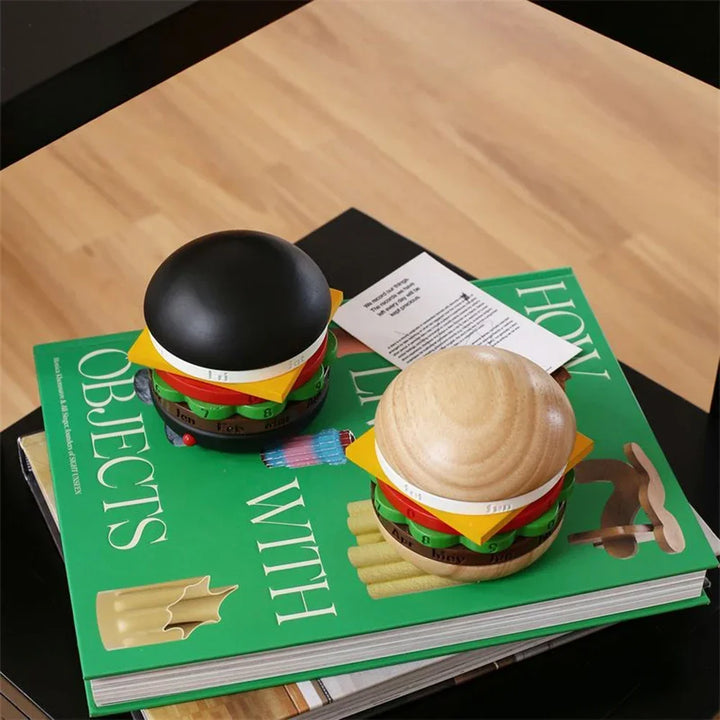 Rotating Wooden Hamburger Decorative Calender | Stornfield